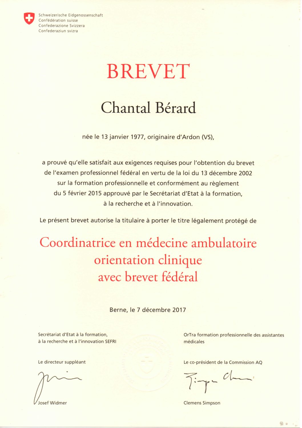 Brevet federal CMA
